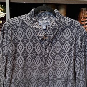 American Rag Men's Gray Geometric Button-Down Shirt
